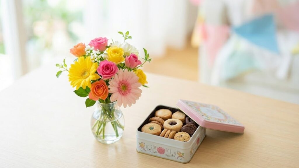 それでも迷ったら？「お花」＋「お菓子」のセットが鉄板